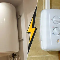 Comparaison entre un chauffe-eau à accumulation et un chauffe-eau électrique instantané. Les inconvénients de ce dernier incluent une consommation électrique élevée.