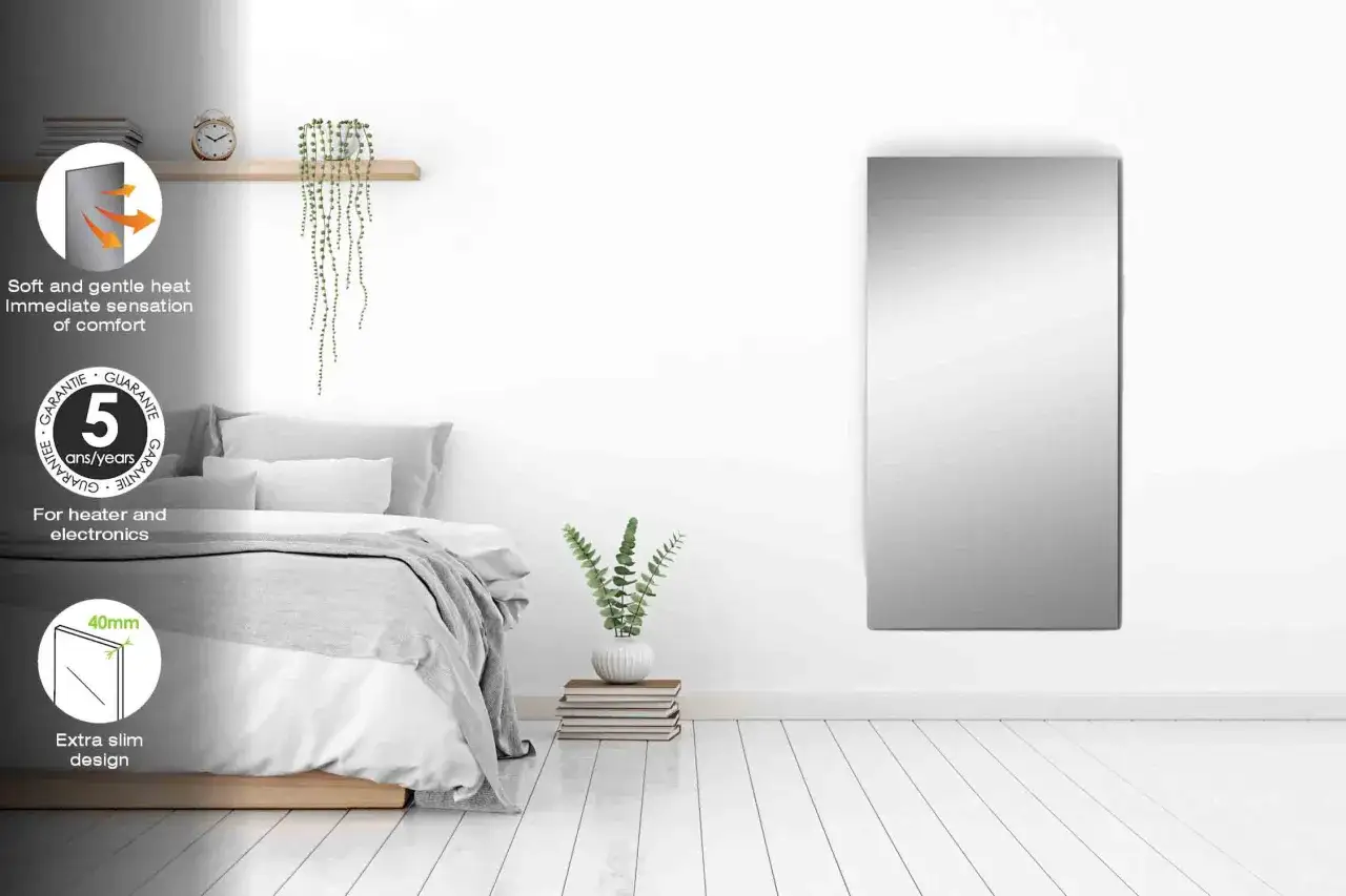 Chauffage doux et immédiat avec ces panneaux rayonnants au design extra-plat. Confort garanti 5 ans.