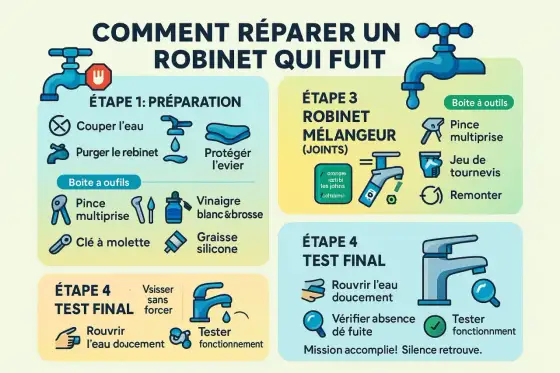 Robinet qui fuit - Réparer ou remplacer ? Le guide complet